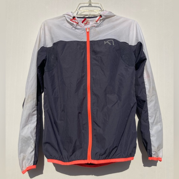 Kari Traa Jackets & Blazers - Kari Tara Full Zip Windbreaker Hoodie Zip Front Pockets Hood Drawcord Sz XSmall